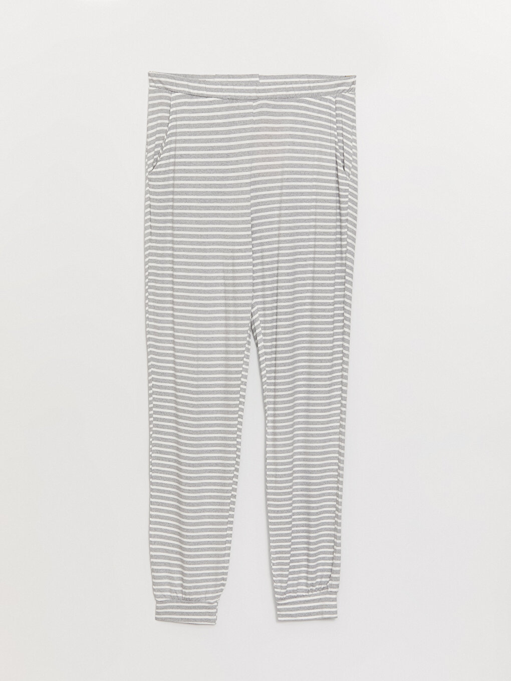 Striped Women's Jogger Pajama Bottoms with Elastic Waist -W3IV78Z8