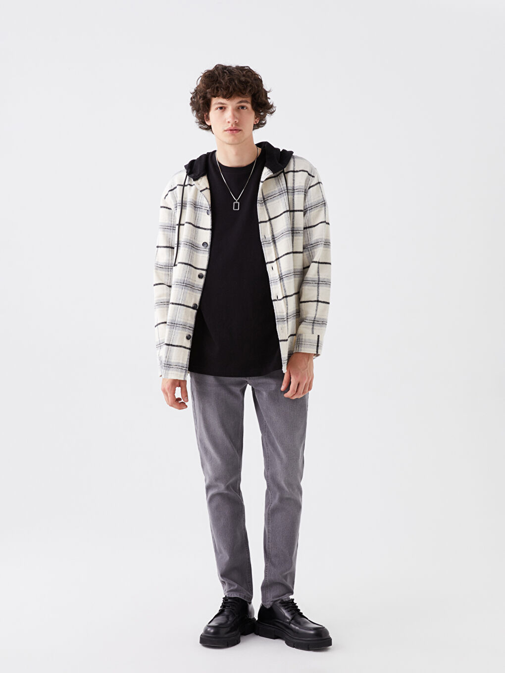 Regular Fit Long Sleeve Plaid Men's Flannel Shirt Jacket