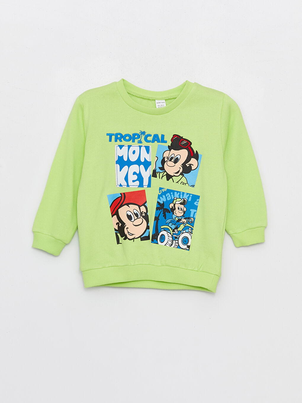 Crew Neck Long Sleeve Nostalgic Monkey Printed Baby Boy Crew Neck Long Sleeve Nostalgic Monkey Printed Baby Boy