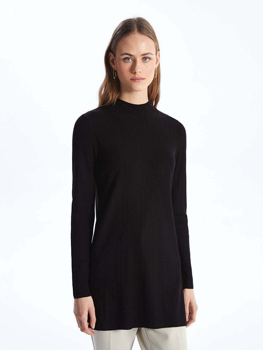 Mock turtleneck tunic top