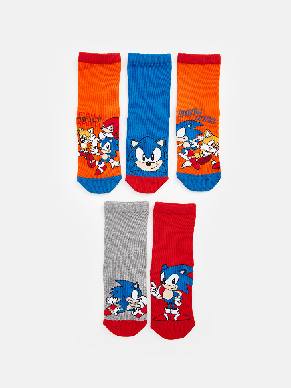 Sonic Patterned Boy Socks Set of 5 -W3JO95Z4-K00 - W3JO95Z4-K00 