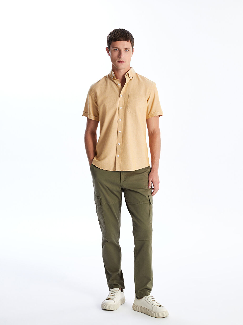 Slim Fit Gabardine Men's Chino Trousers -S40159Z8-F7Z - S40159Z8-F7Z ...