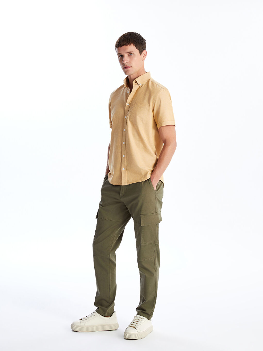 Slim Fit Gabardine Men's Chino Trousers -S40159Z8-F7Z - S40159Z8-F7Z ...