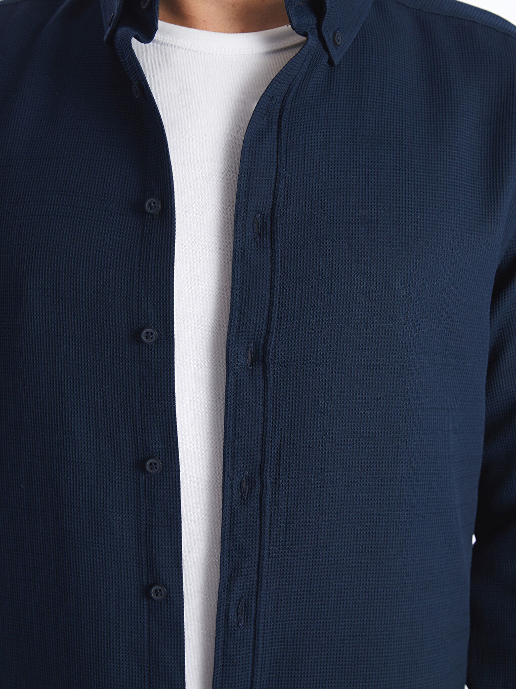 Regular Fit Long Sleeve Dobby Weave Men's Shirt -S40311Z8