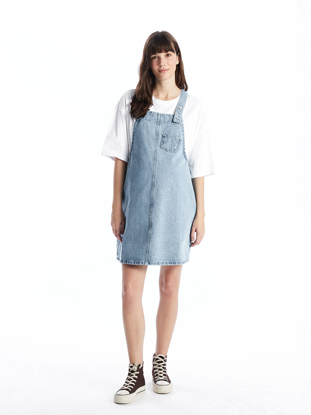 Square Neck Plain Sleeveless Maternity Denim Overalls S40562Z8 LR1 S40562Z8 LR1 LC Waikiki