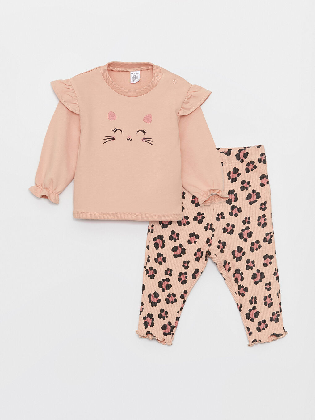 Crew Neck Long Sleeve Baby Girl Sweatshirt and Tights 2 Pack Set S40763Z1 GA3 S40763Z1 GA3 LC Waikiki