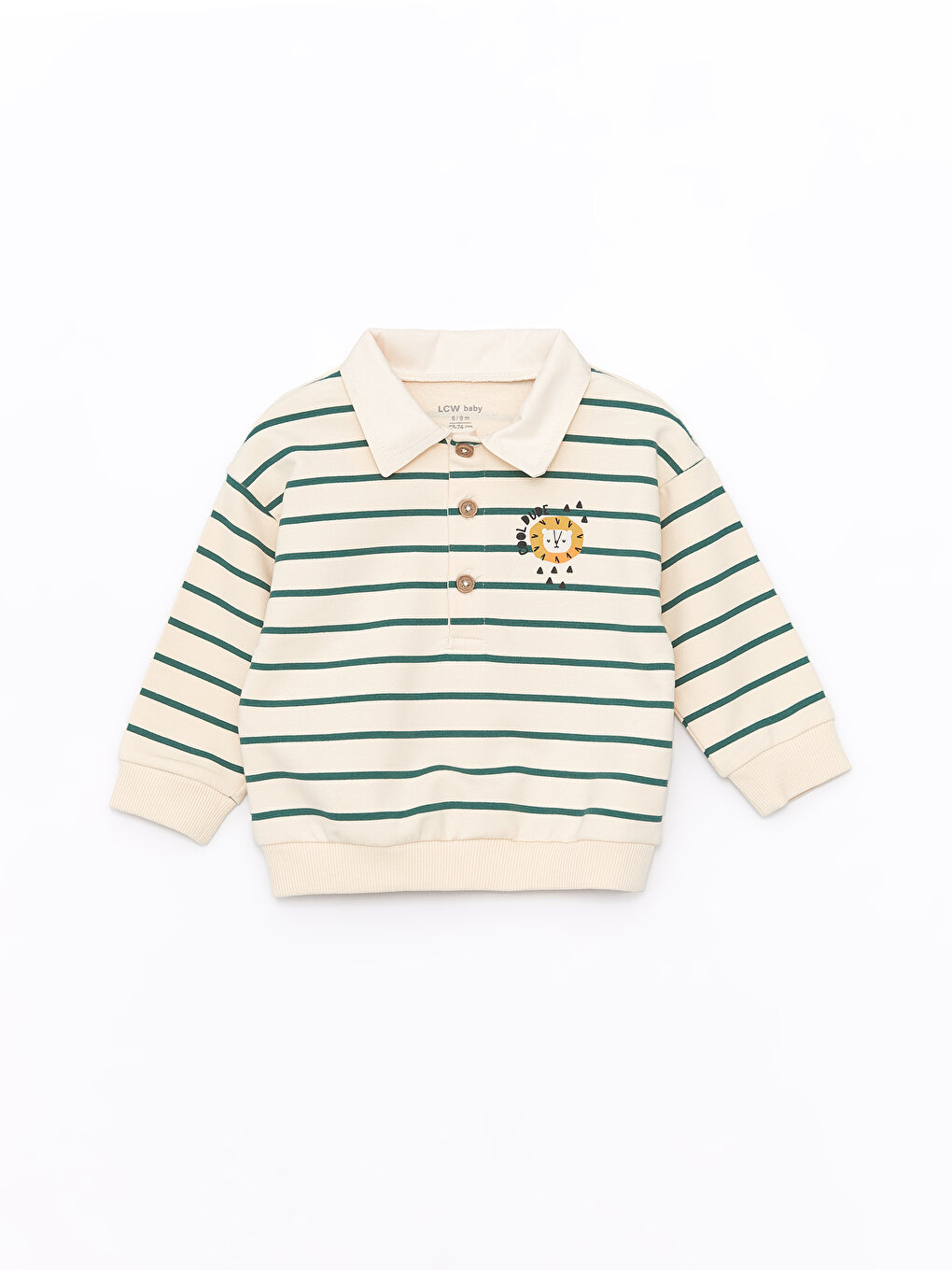 Shirt Collar Long Sleeve Printed Baby Boy Sweatshirt and Pants 2 