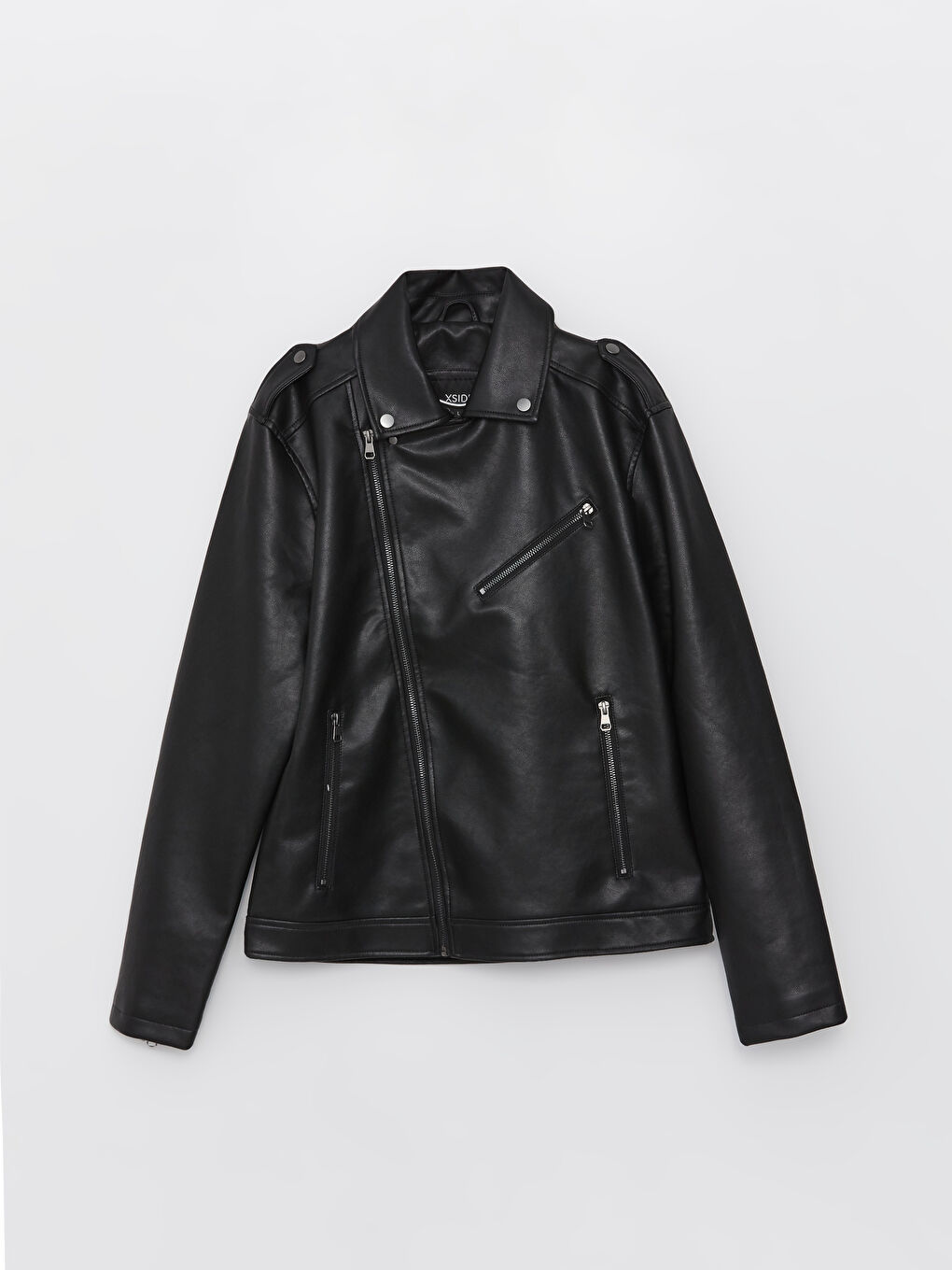 Slim Fit Biker Collar Men's Faux Leather Jacket -S41140Z8-CVL -  S41140Z8-CVL - LC Waikiki
