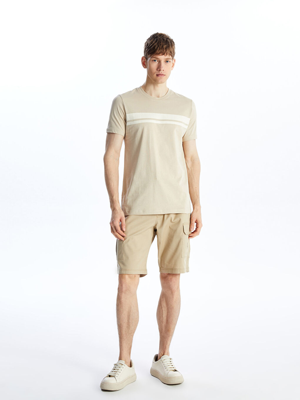 Crew Neck Short Sleeve Striped Jersey Men's T-Shirt