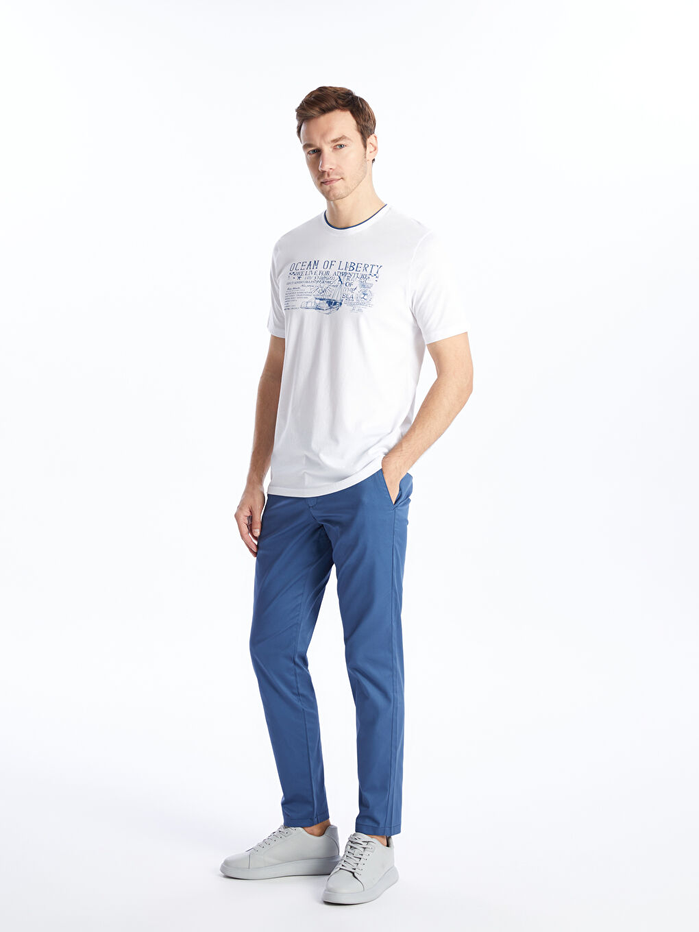 Slim Fit Gabardine Men's Chino Trousers -S41706Z8-MPY - S41706Z8-MPY ...