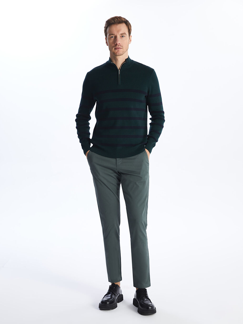 Slim Fit Gabardine Men's Chino Trousers -S41706Z8-Y1Z - S41706Z8-Y1Z ...
