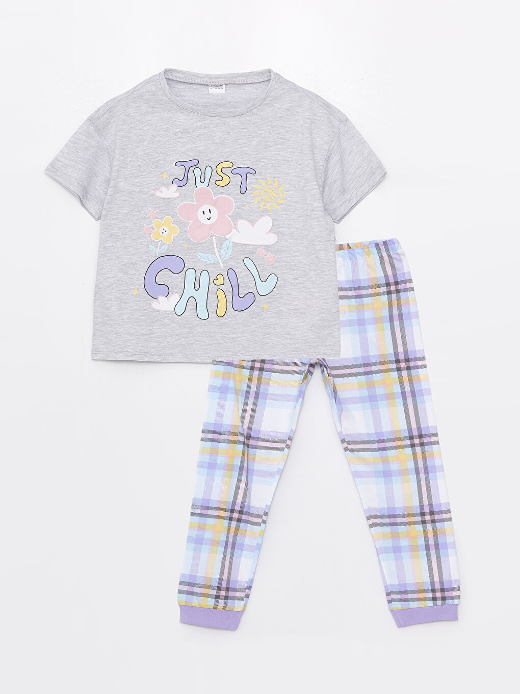 Ensemble de pyjama pour filles a manches courtes et col rond S41732Z4 LAK S41732Z4 LAK LC Waikiki