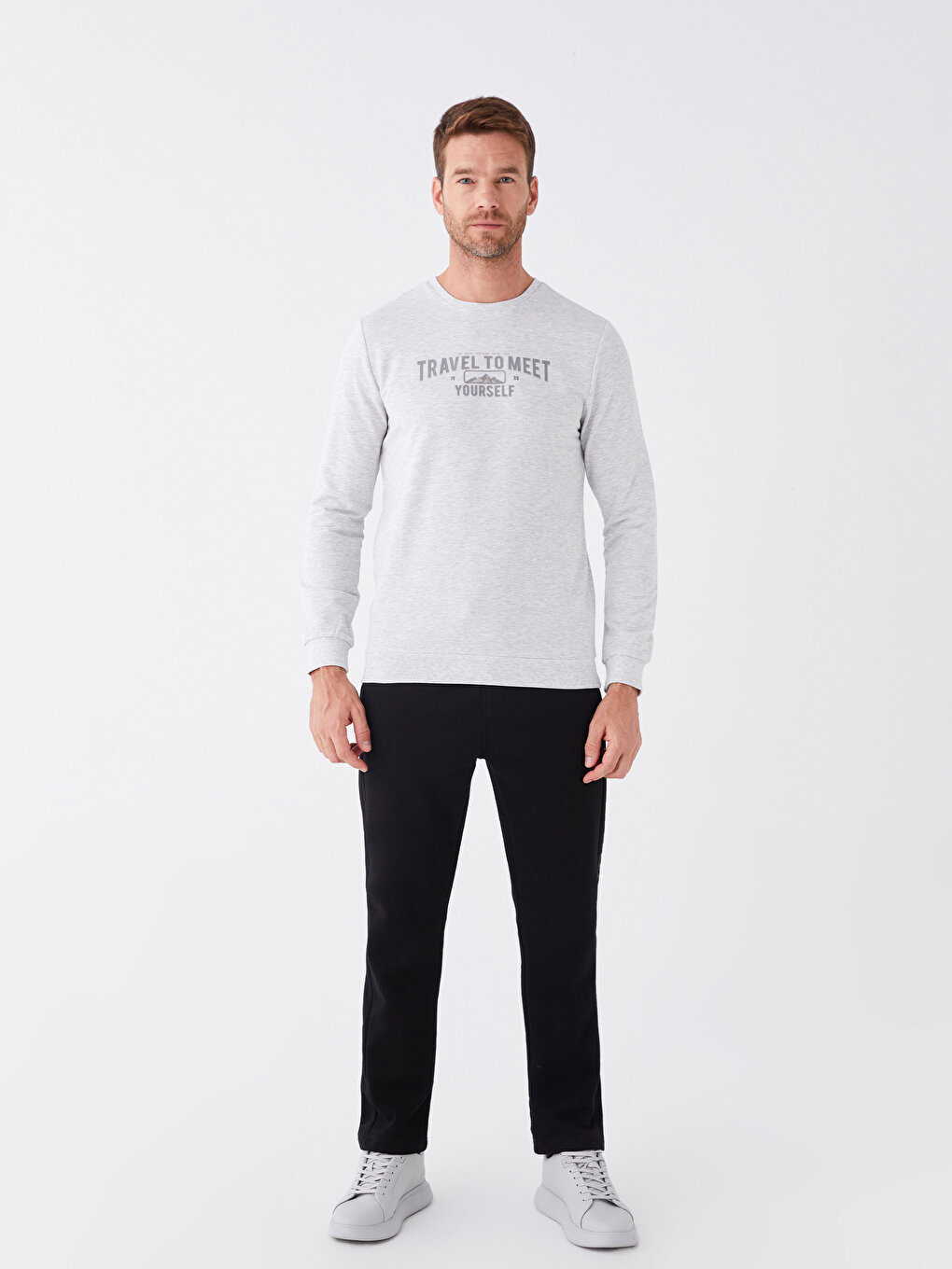 Crew Neck Long Sleeve Printed Men's Sweatshirt -S41779Z8-L8T 