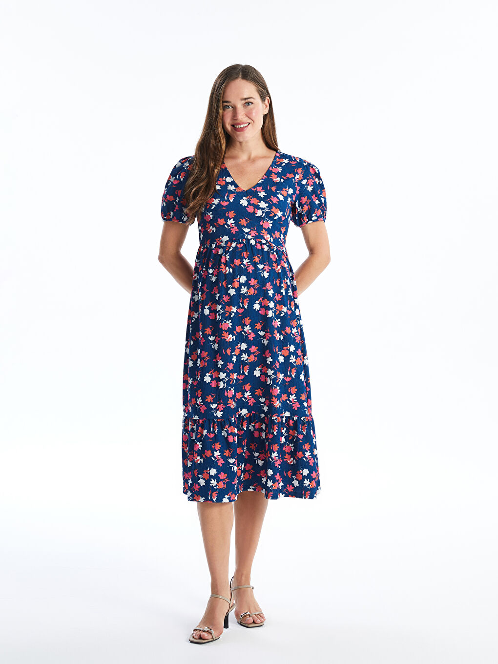 LC WAIKIKI Robe de maternité à manches courtes florale avec