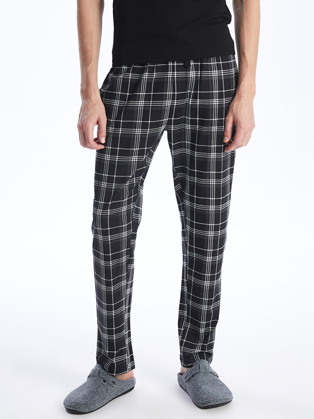 Pantalon De Pyjama Homme En Coton à Carreaux – Coupe Régulière, Style Rétro, Quatre Saisons