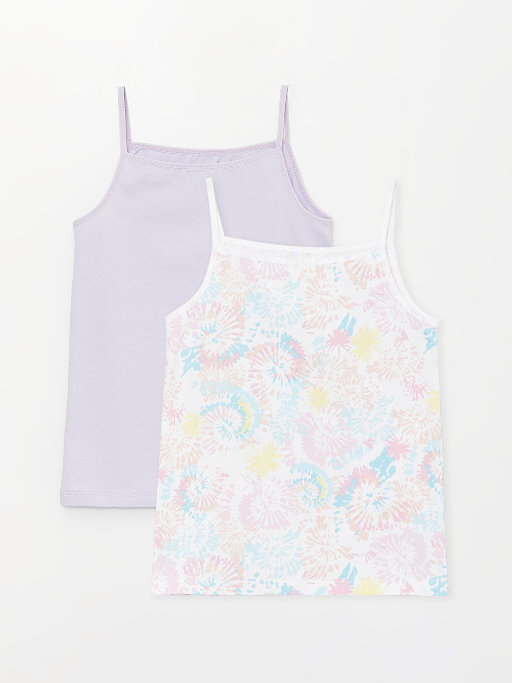 Square Neck Printed Girl's Undershirt, 2-pack -S45812Z4-G7S