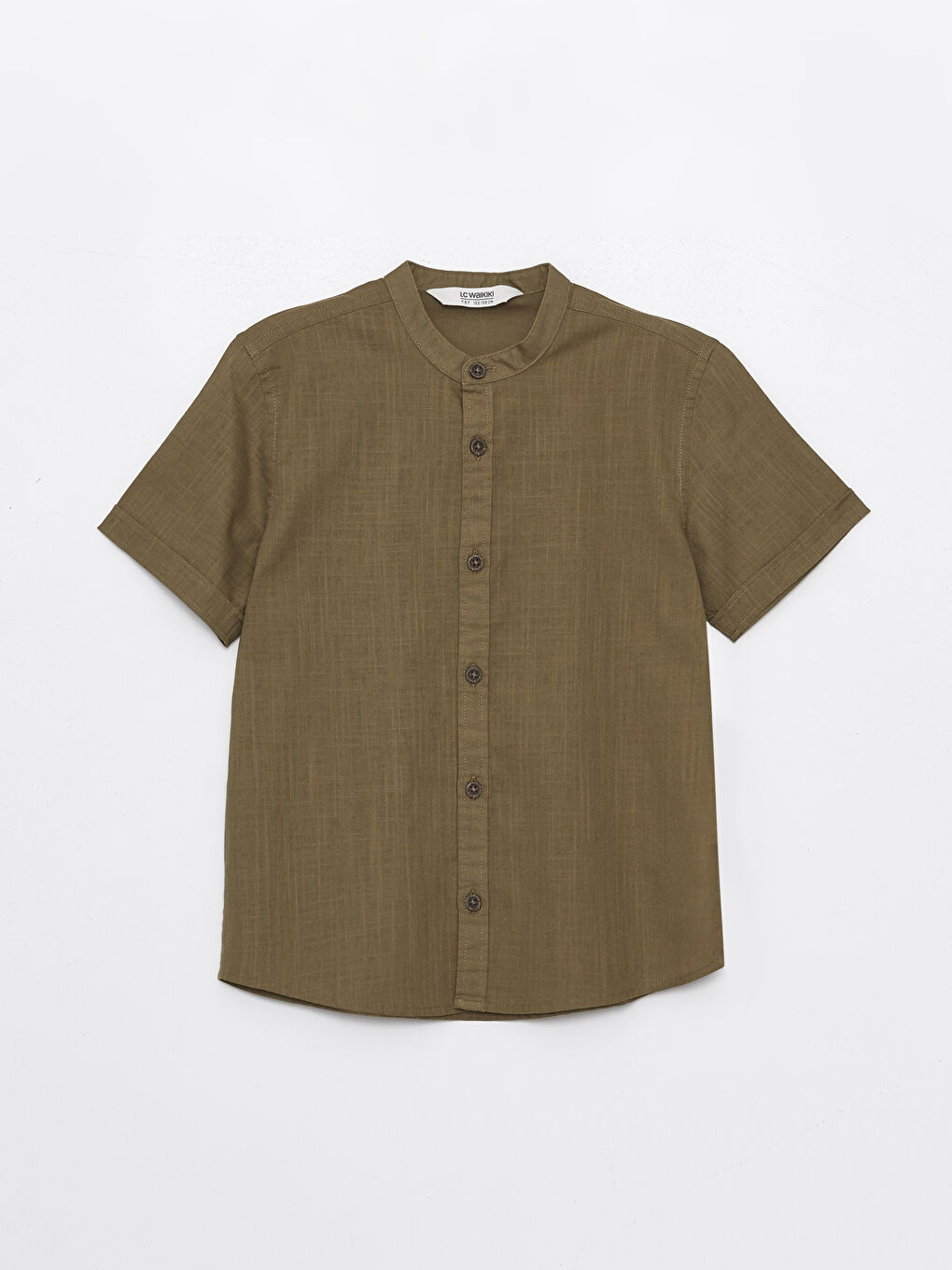 Ajio Short Sleeve Grandad Shirt Green Grandad Collar Shirt Short