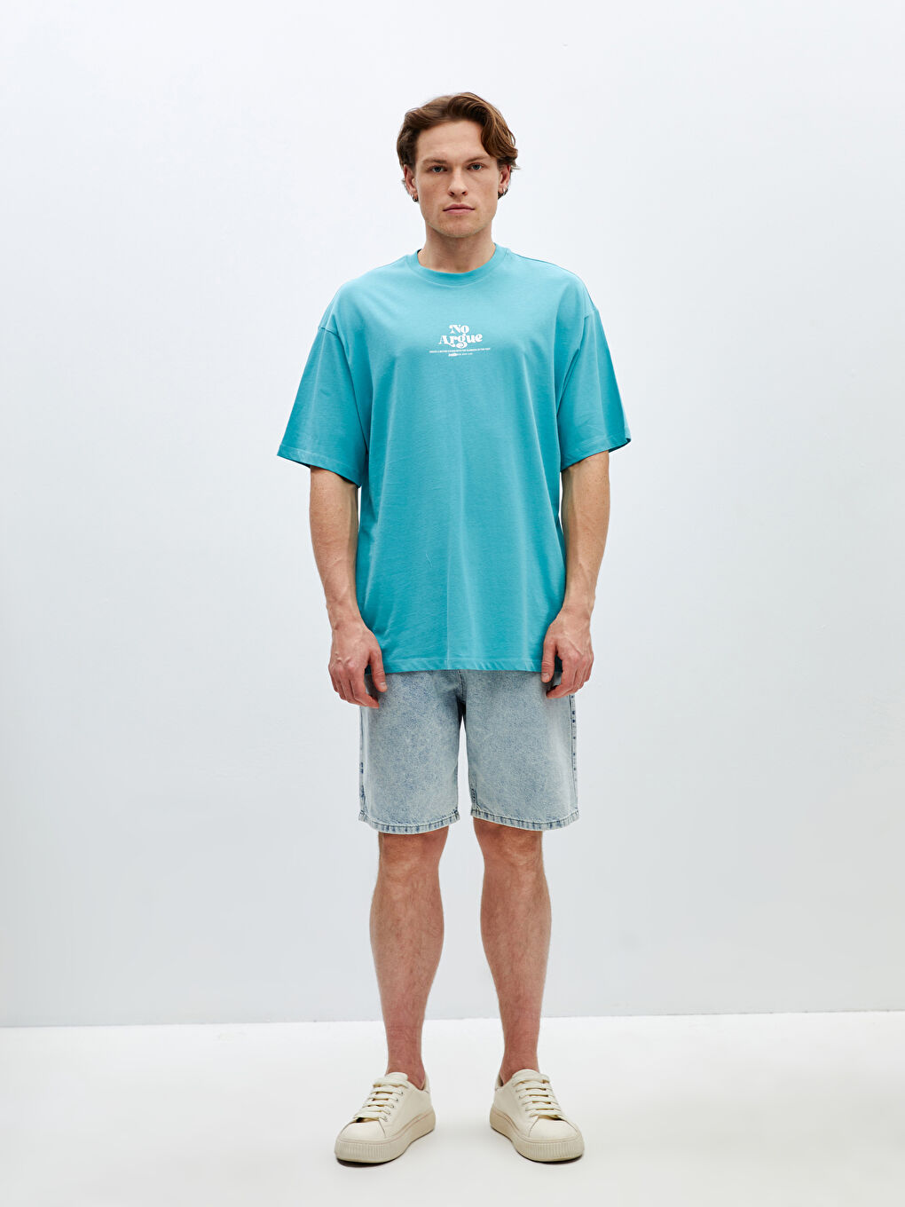 Crew Neck Short Sleeve Printed Combed Cotton Men's T-shirt -S46838Z8-GLU -  S46838Z8-GLU - LC Waikiki