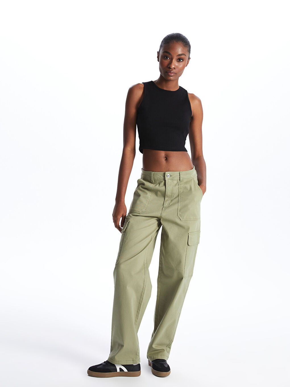 Standard Fit Gabardine Women s Cargo Pants S47160Z8 VHK S47160Z8 VHK LC Waikiki