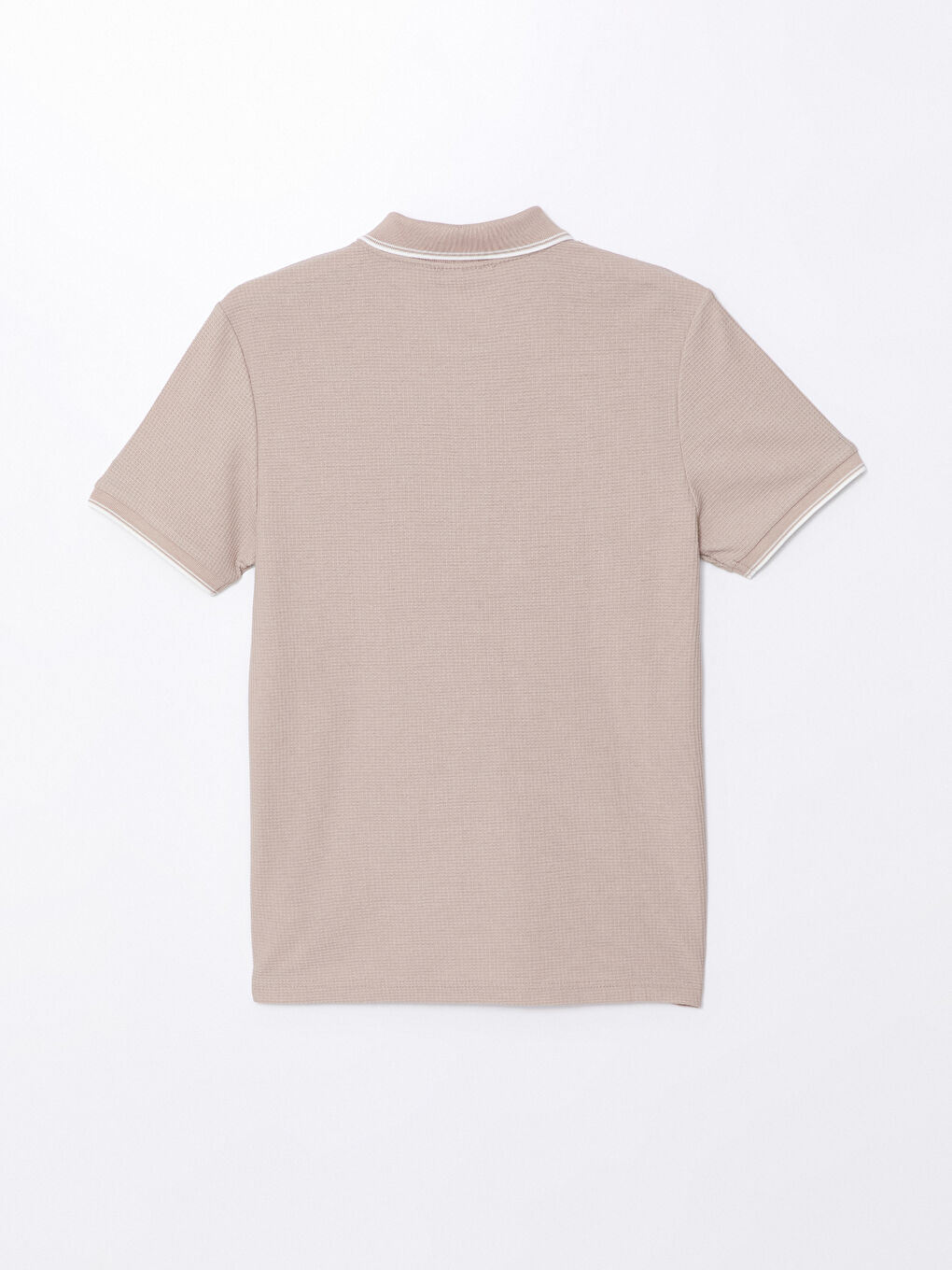 Polo Neck Short Sleeve Pique Men's Textured T-Shirt