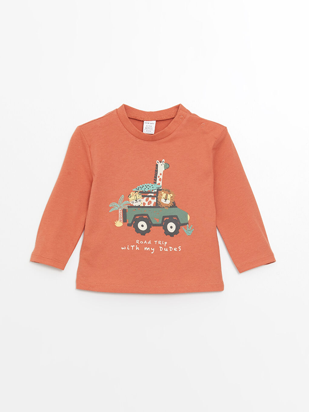 Crew Neck Long Sleeve Printed Baby Boy T-Shirt 2 Pieces -S47423Z1-SBH -  S47423Z1-SBH - LC Waikiki