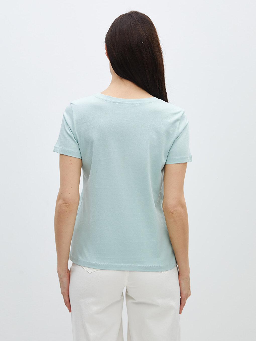 Crew Neck Printed Short Sleeve Women's T-shirt -S48210Z8-FFV - S48210Z8 ...