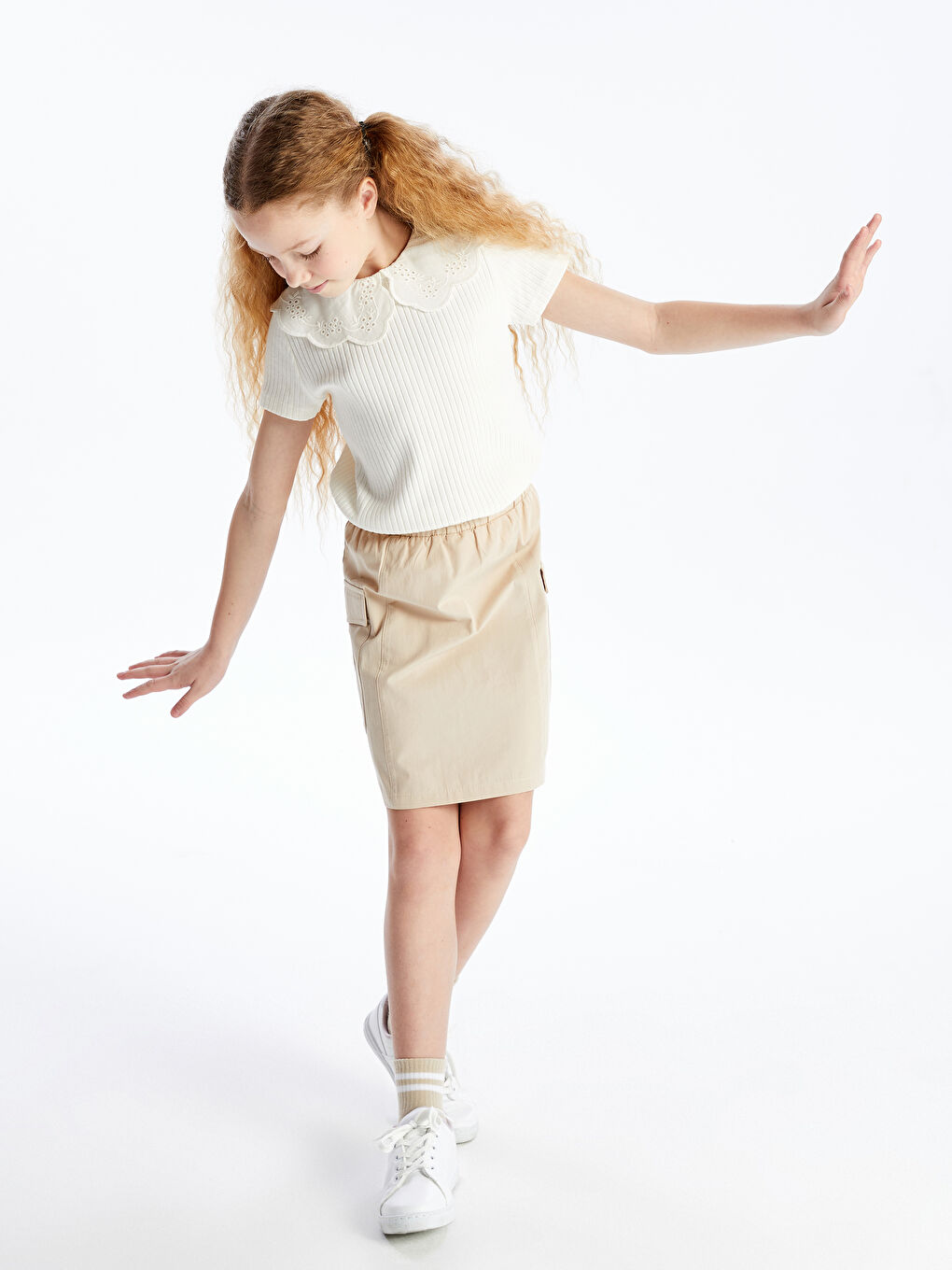 Girls' Cargo Skirt with Elastic Waist -S48285Z4-VF4
