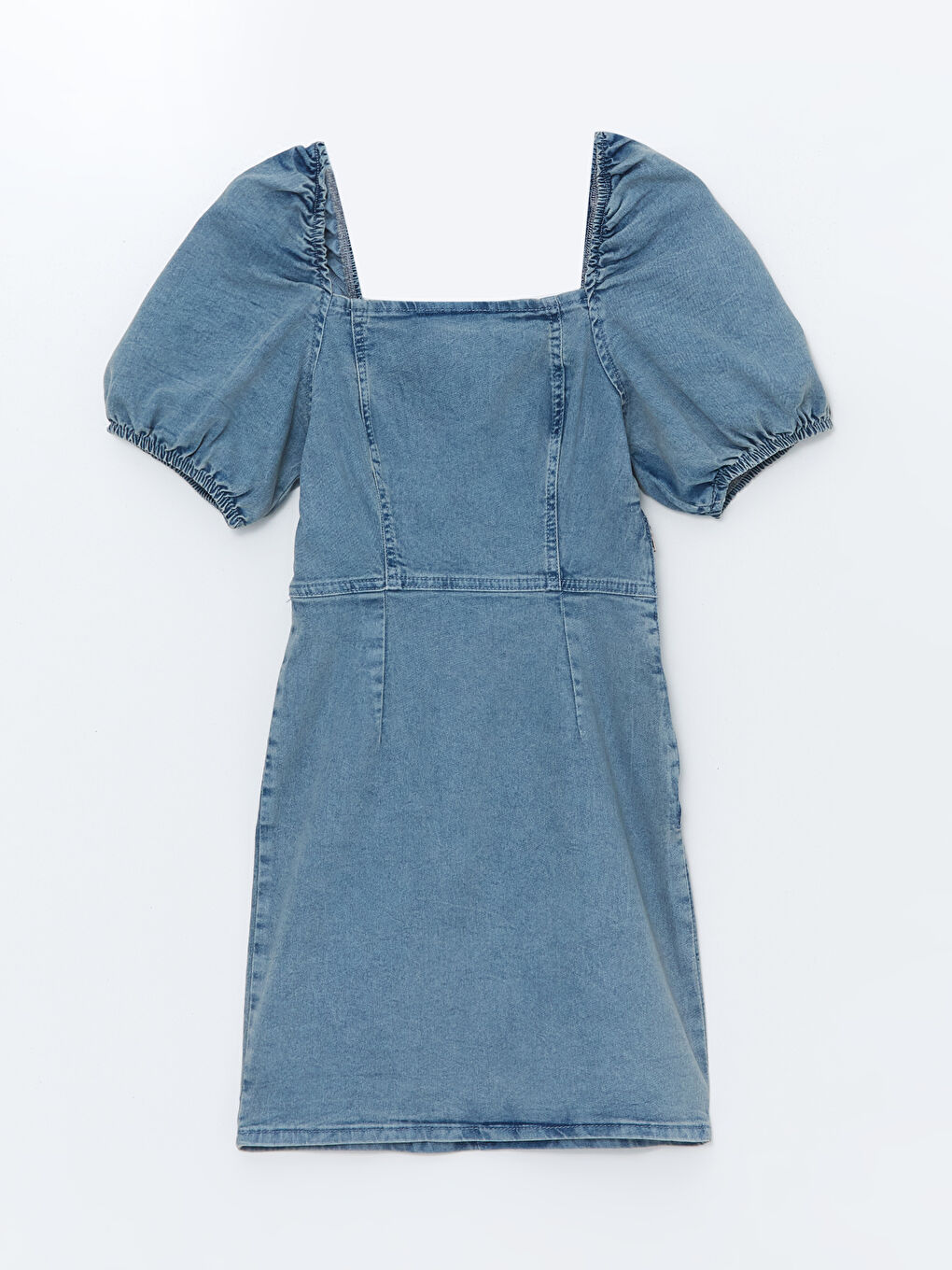Square Collar Women's Denim Dress -S48291Z8-S54 - S48291Z8