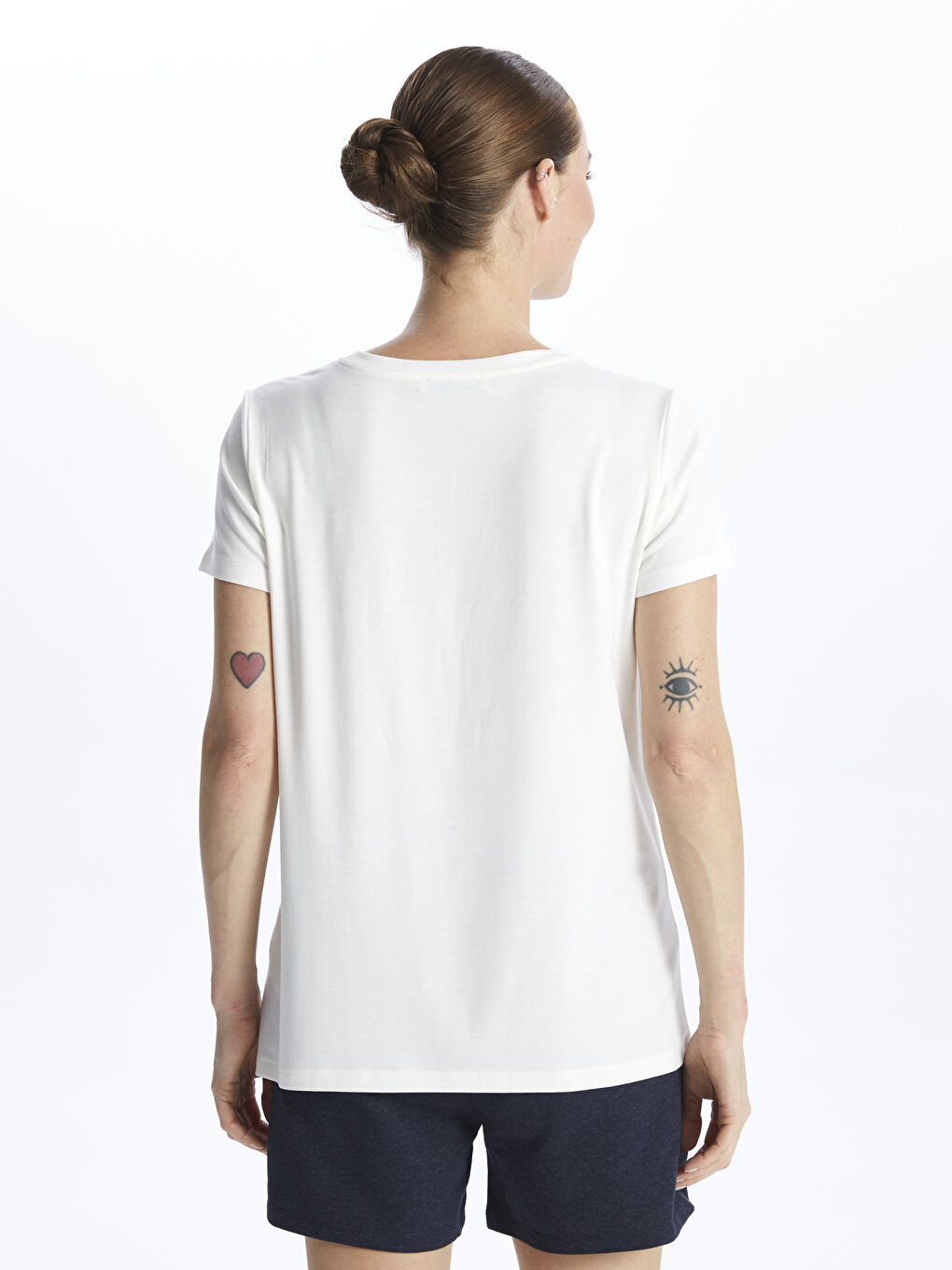 T-shirt Manches Courtes Femme Imprimé Ailes D'ange - Col Rond - Matière Stretch - Taille Normale