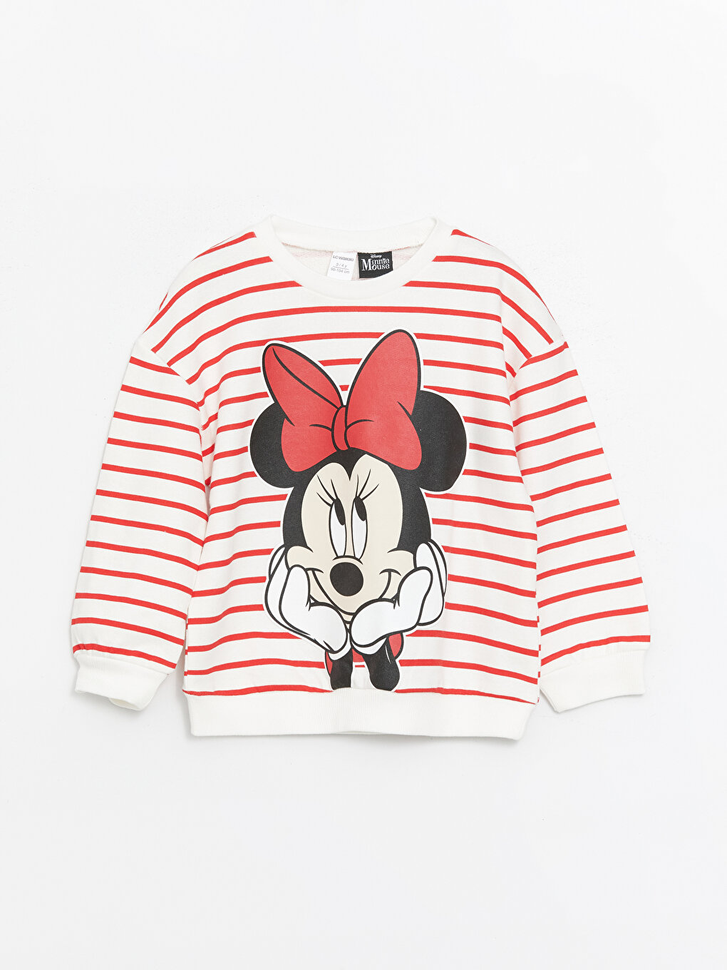 Crew Neck Long Sleeve Minnie Mouse Printed Baby Girl Sweatshirt  -S48433Z1-E48 - S48433Z1-E48 - LC Waikiki
