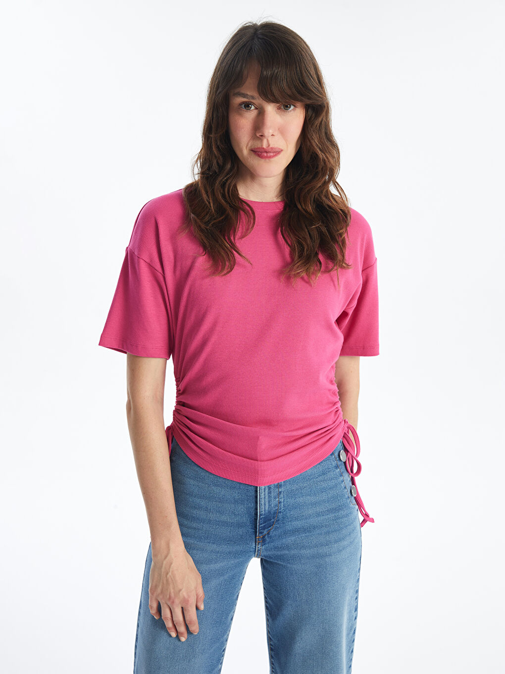 ル 年末のプロモーション Crew Neck Regular Short Sleeve Women's T-shirt -S48699Z8-GRK トップス