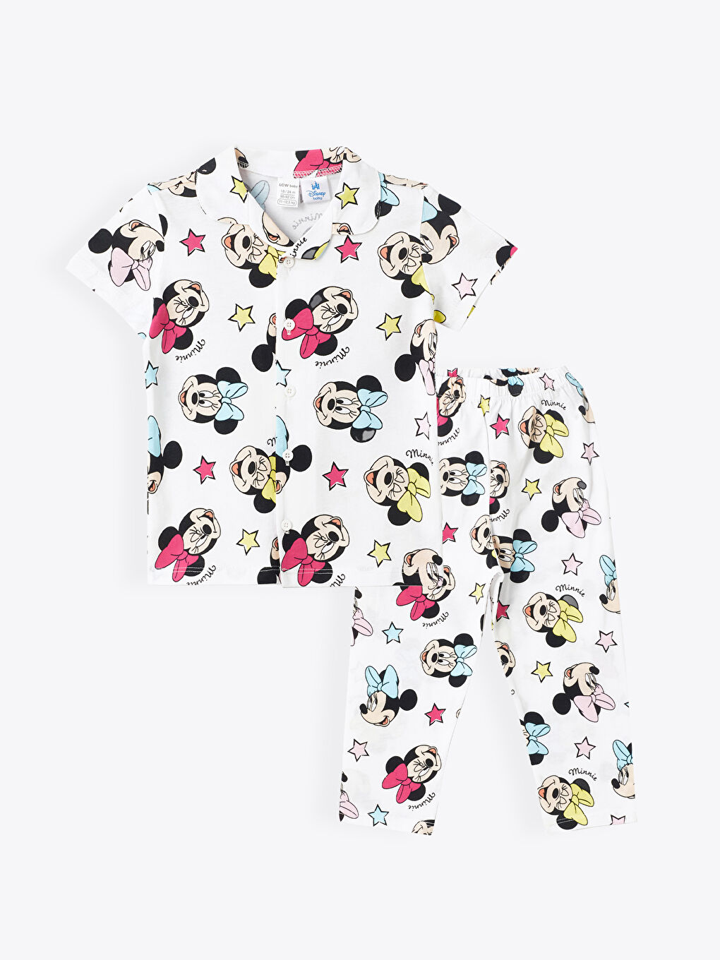 LC WAIKIKI Polo Collar Short Sleeve Minnie Mouse Printed Baby