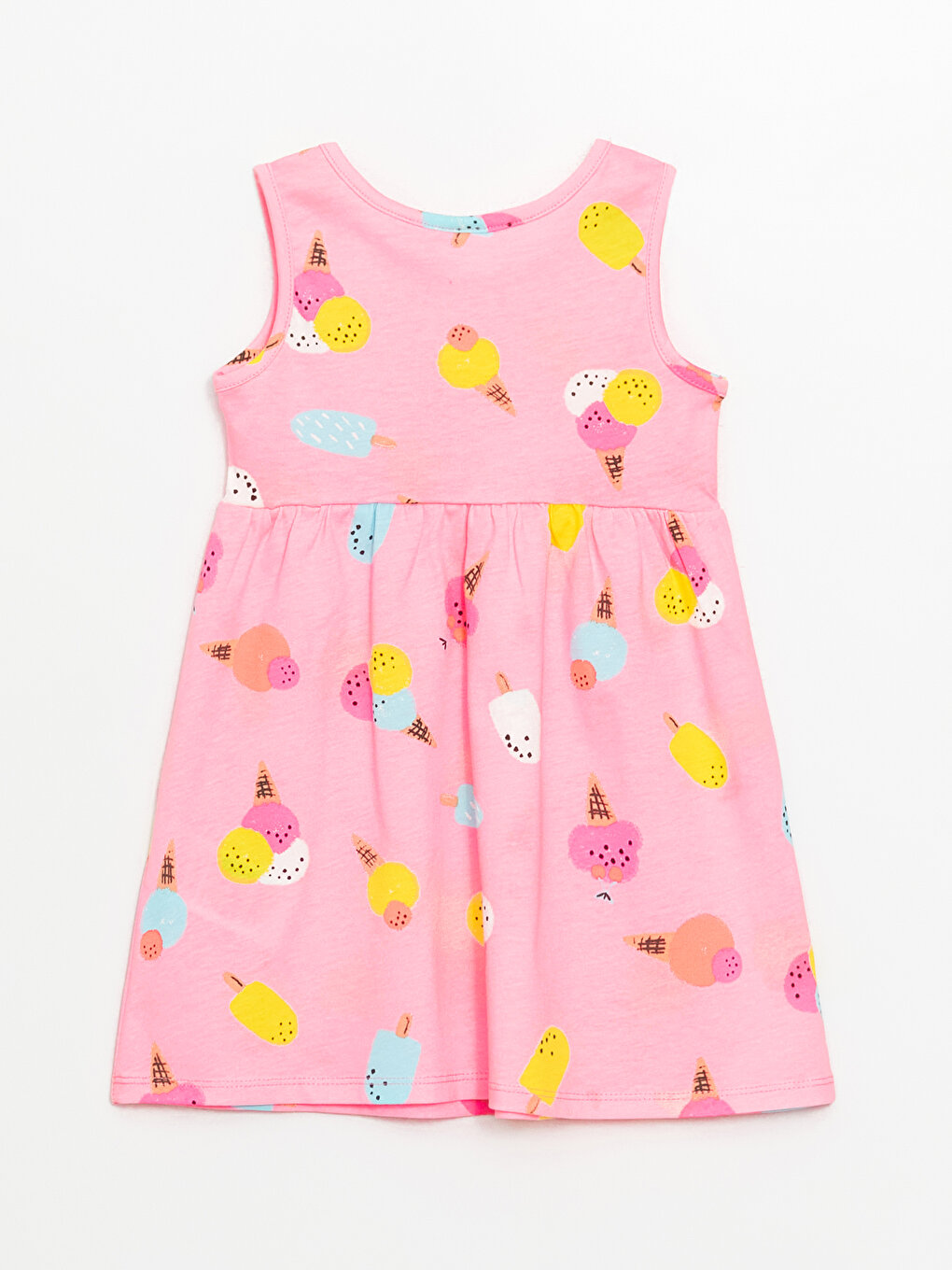Crew Neck Printed Baby Girl Dress -S4AG94Z1-LT4 - S4AG94Z1-LT4 