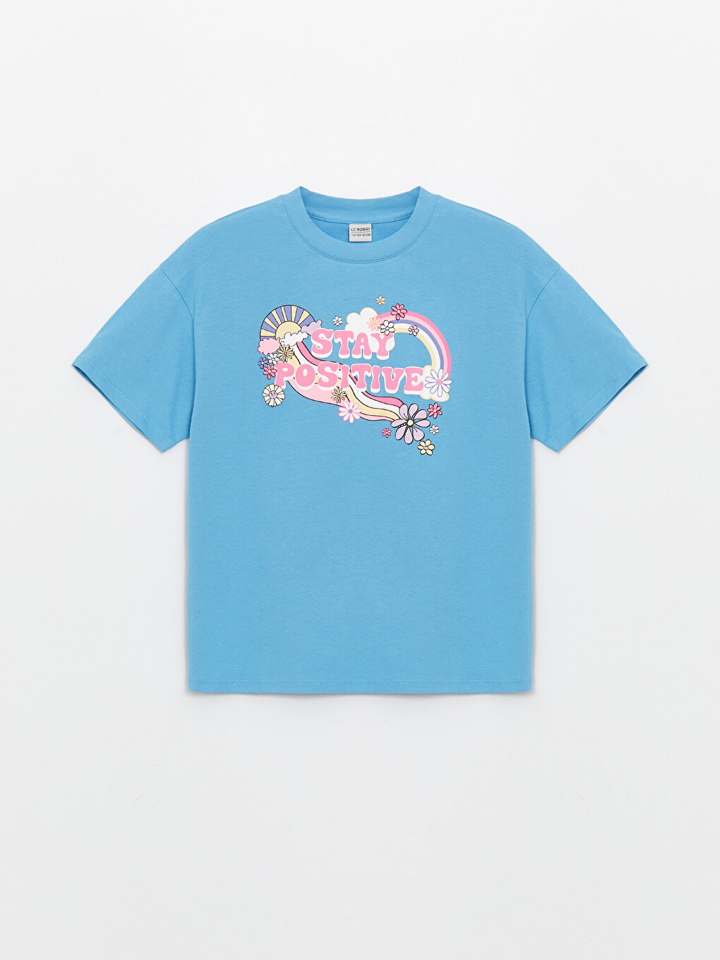 Crew Neck Printed Short Sleeve Girl T-shirt -S4AH16Z4-GEZ - S4AH16Z4-GEZ -  LC Waikiki