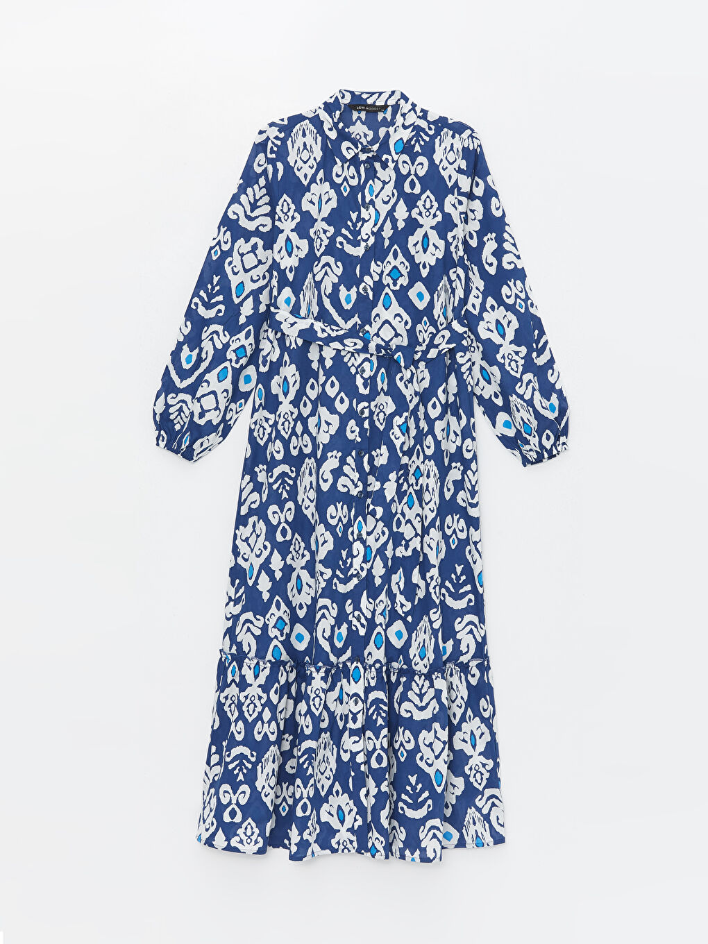 Patterned Long Sleeve Women's Shirt Dress -S4AJ91Z8-LQQ