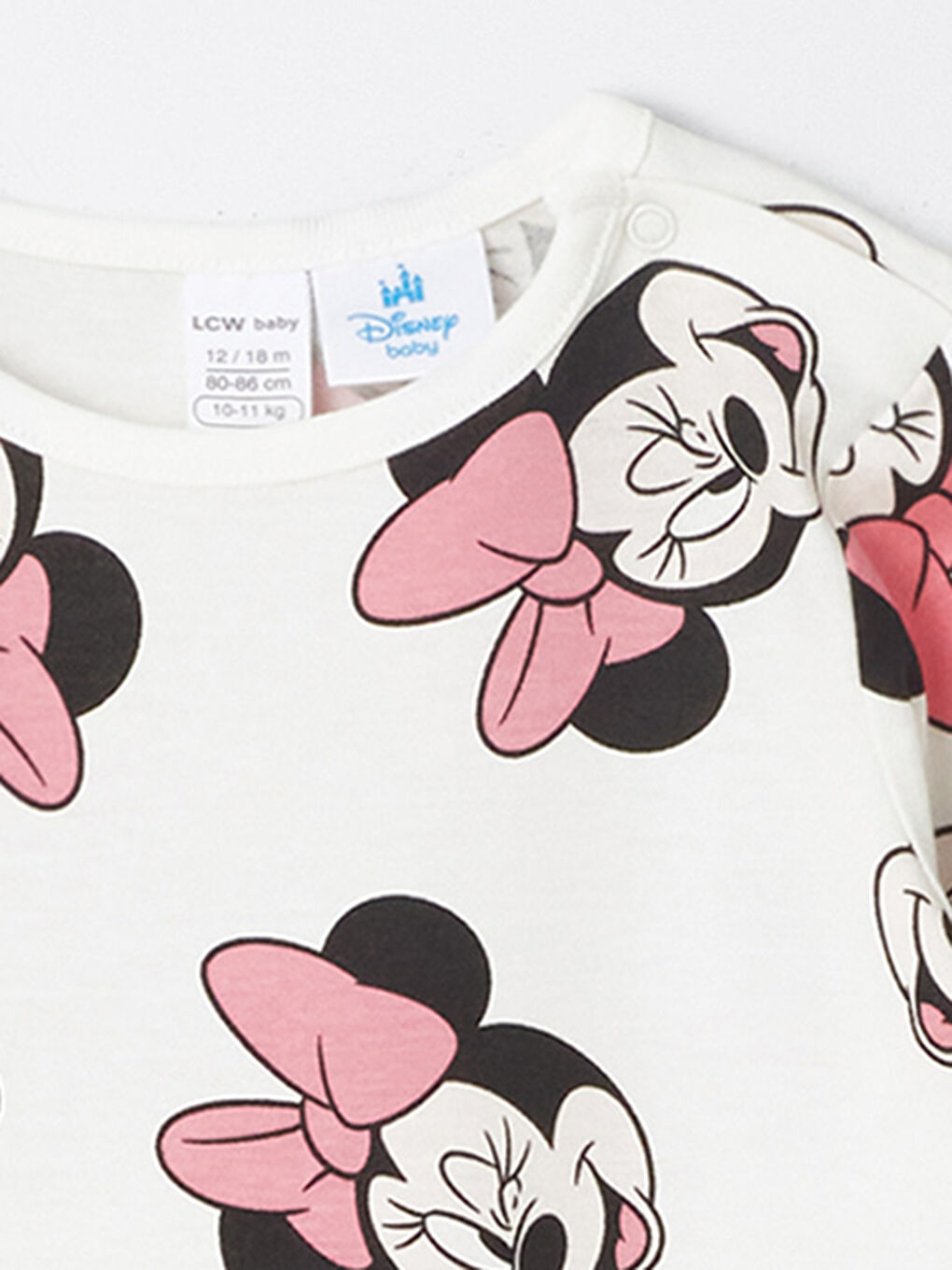 Crew Neck Long Sleeve Minnie Mouse Printed Baby Girl