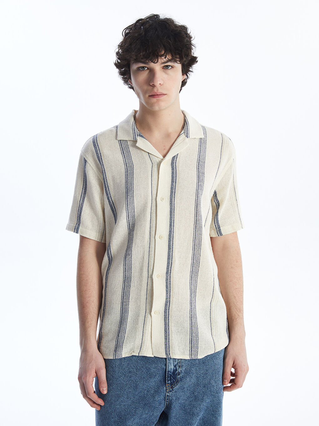 XSIDE Regular Fit Short Sleeve Striped Men's Shirt -S4AS81Z8