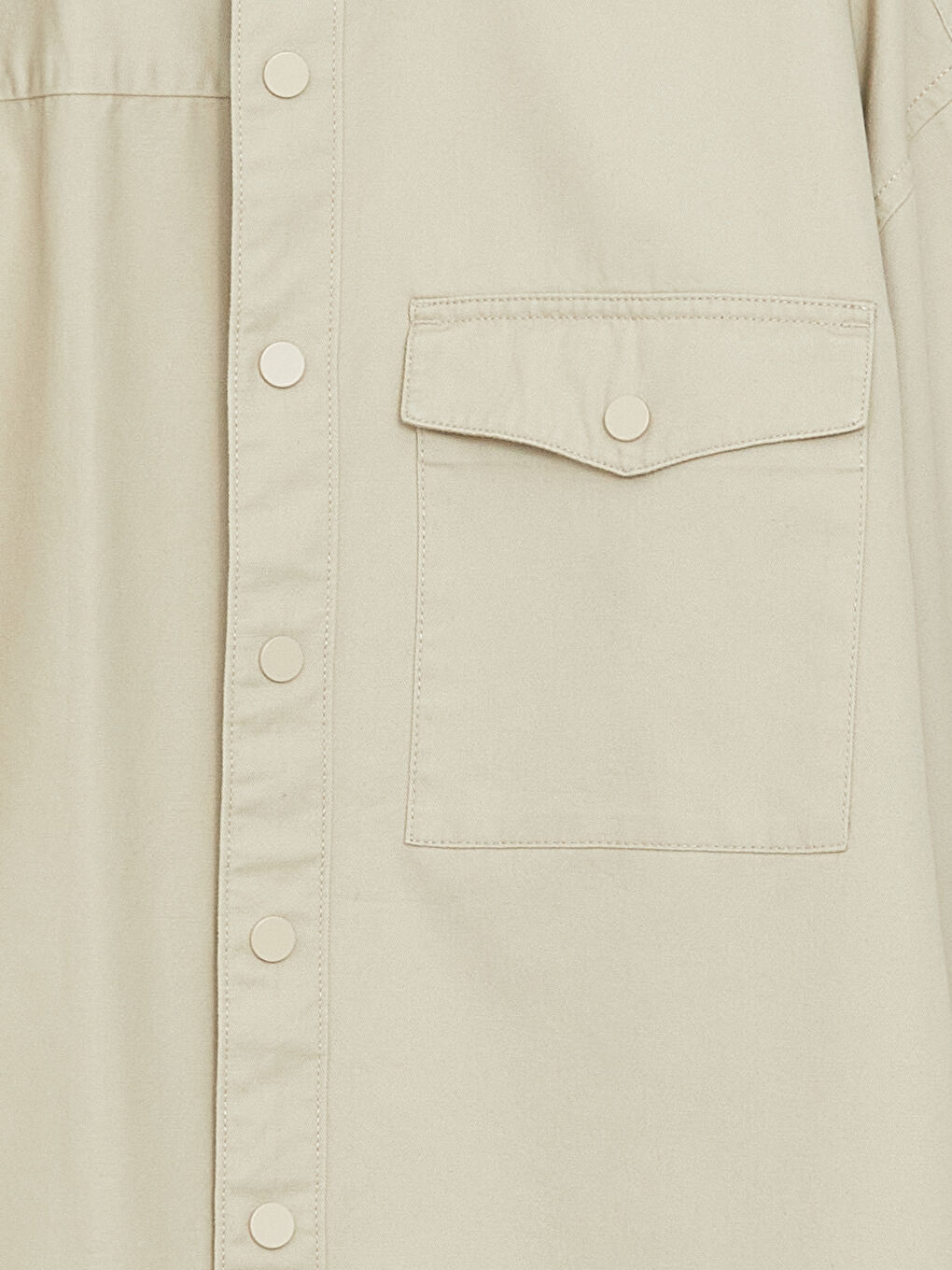 Relaxed Fit Long Sleeve Gabardine Men's Shirt Jacket