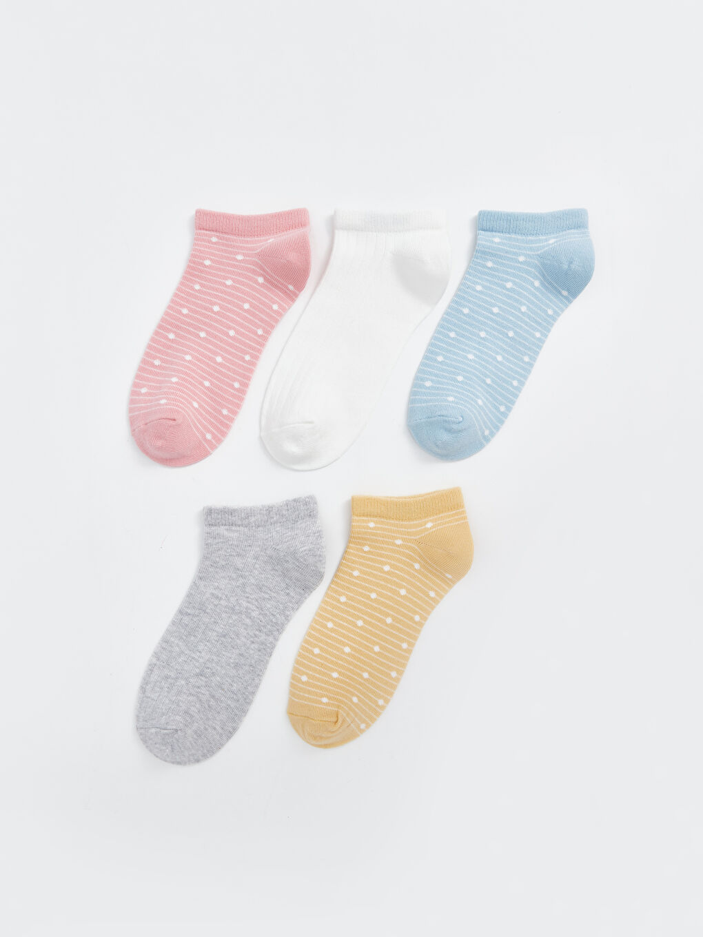 Patterned Women's Booties Socks 5-Pack -S4BB13Z8-FTG
