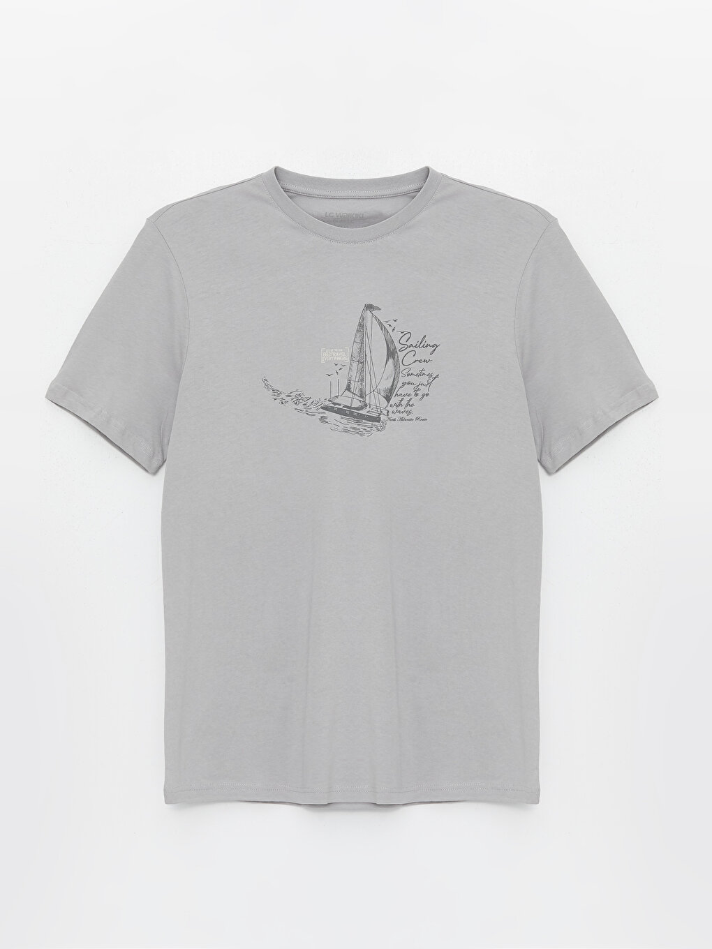 Crew Neck Short Sleeve Printed Combed Cotton Men's T-shirt -S4BG04Z8-SLH -  S4BG04Z8-SLH - LC Waikiki