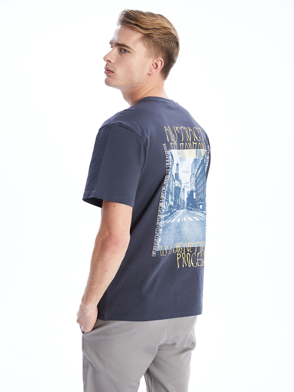 Crew Neck Short Sleeve Printed Combed Cotton Men's T-shirt -S4BS69Z8-Y0C -  S4BS69Z8-Y0C - LC Waikiki