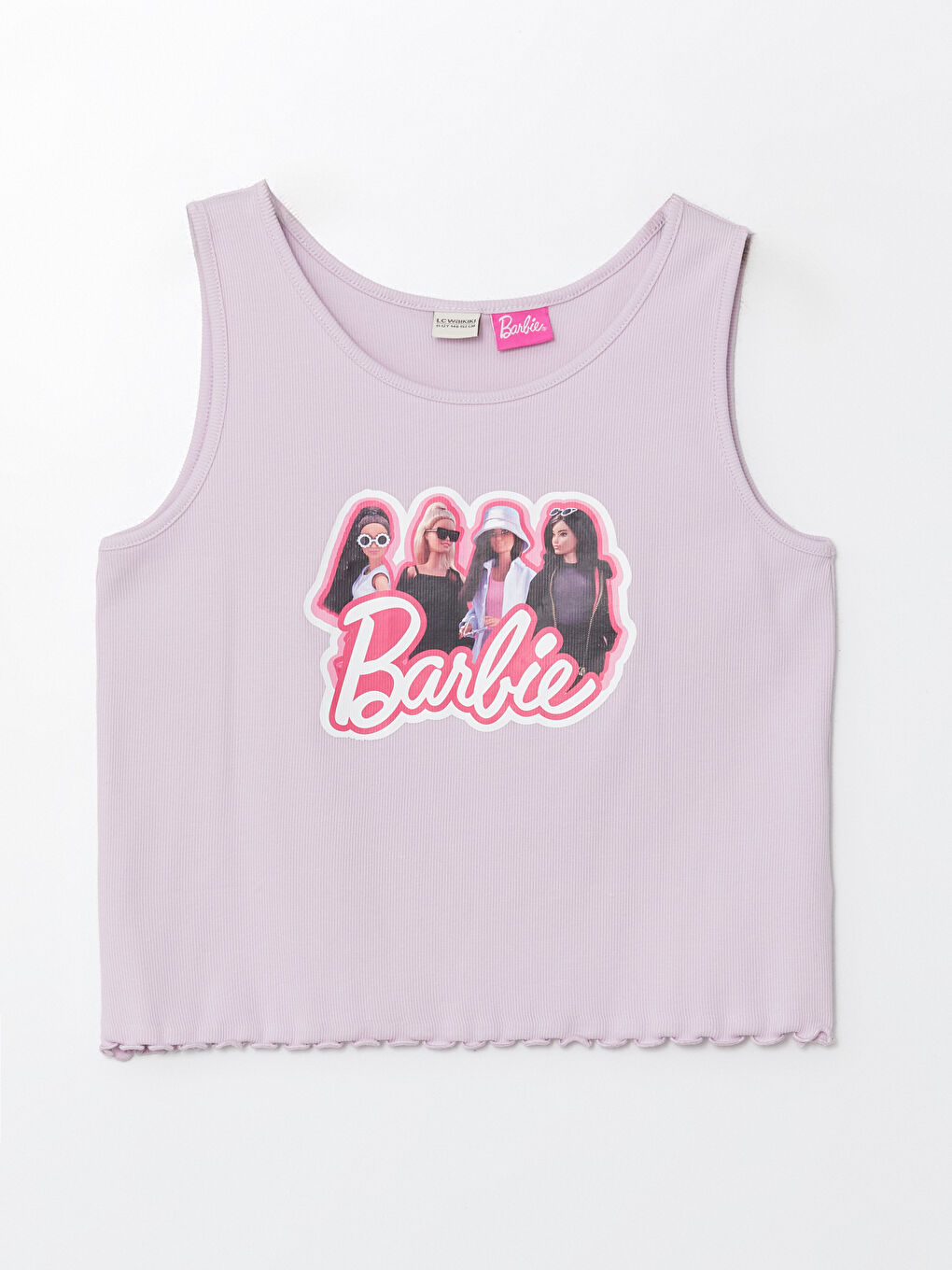 Crew Neck Barbie Printed Girl s Crop Undershirt S4CO12Z4 RPN S4CO12Z4 RPN LC Waikiki