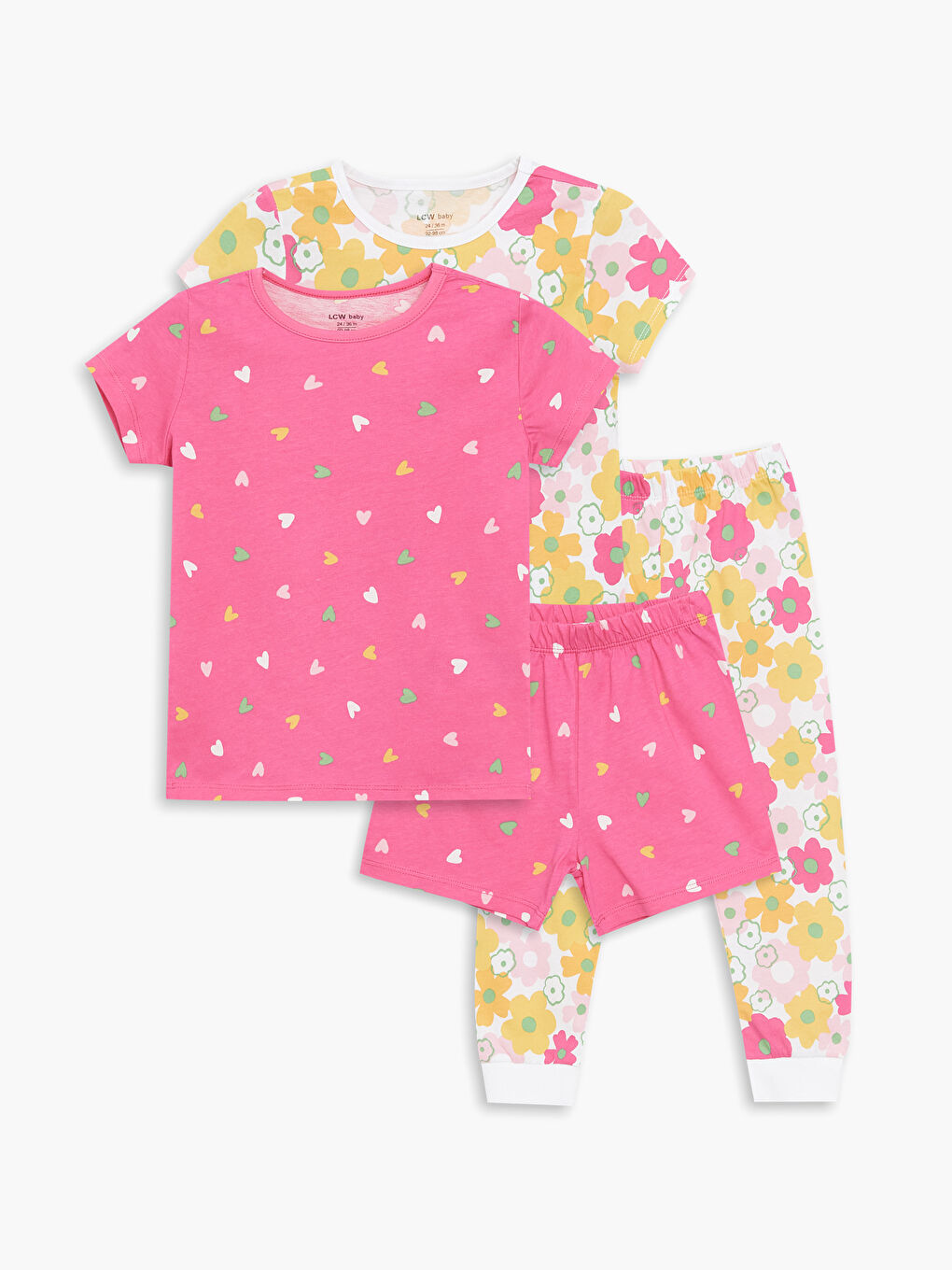 Crew Neck Baby Girl Shorts Pajama Set 2 Piece S4DB06Z1 LT4 S4DB06Z1 LT4 LC Waikiki