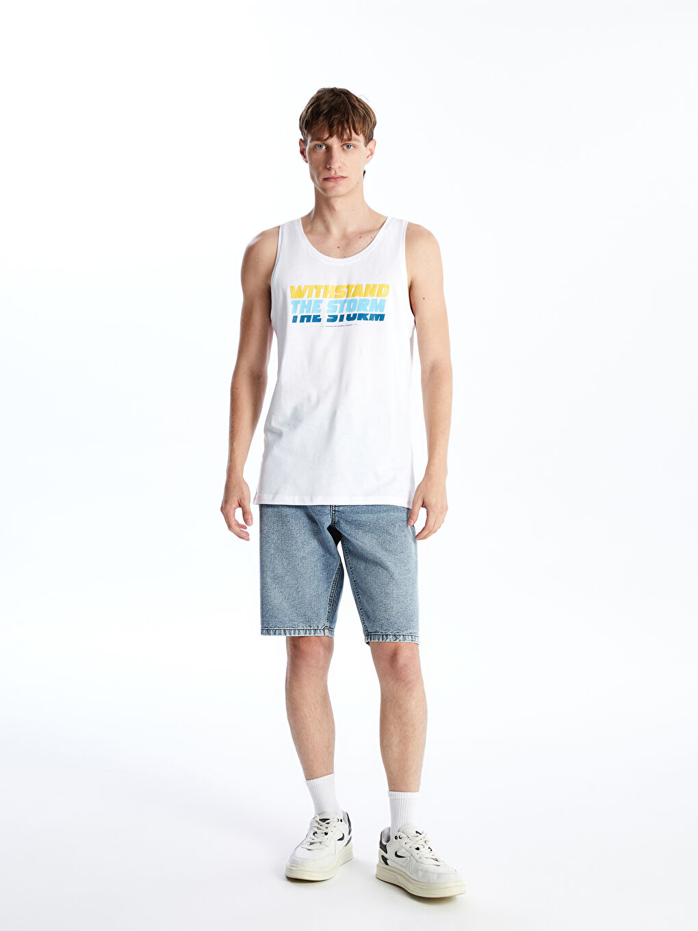 XSIDE Crew Neck Printed Men's Sleeveless T-Shirt -S4DI49Z8
