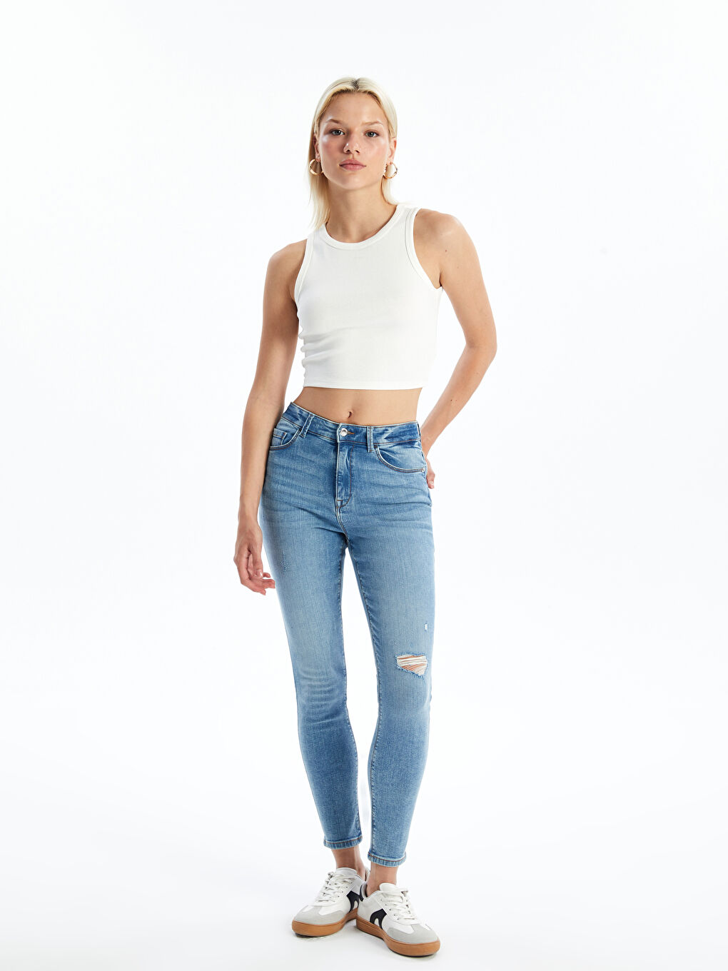 Jupiter Super Skinny Fit Y rt k Detayl Kad n Jean Pantolon S4DJ36Z8 311 S4DJ36Z8 311 LC Waikiki