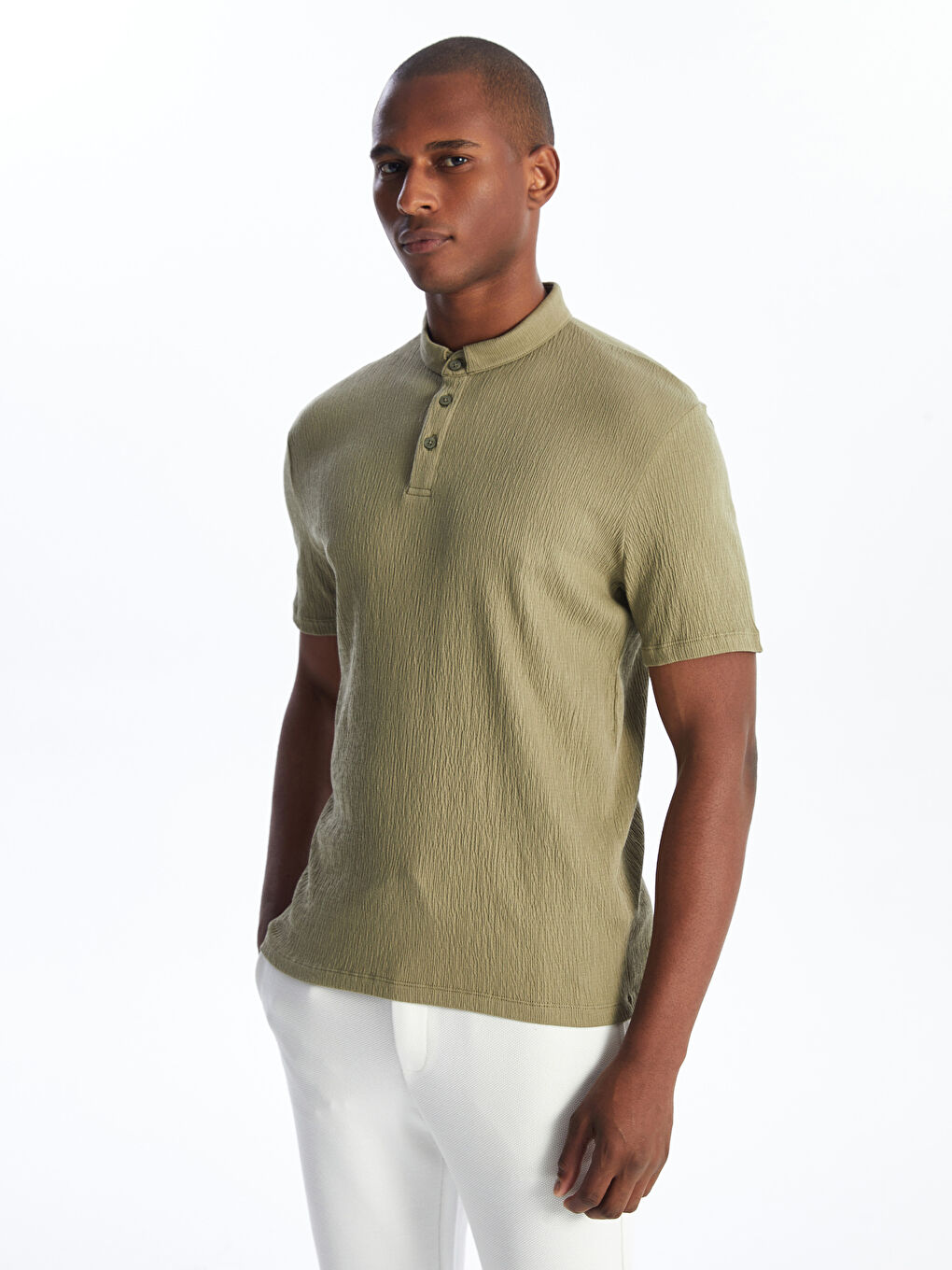 LC WAIKIKI Polo Neck Short Sleeve Patterned Men's T-Shirt