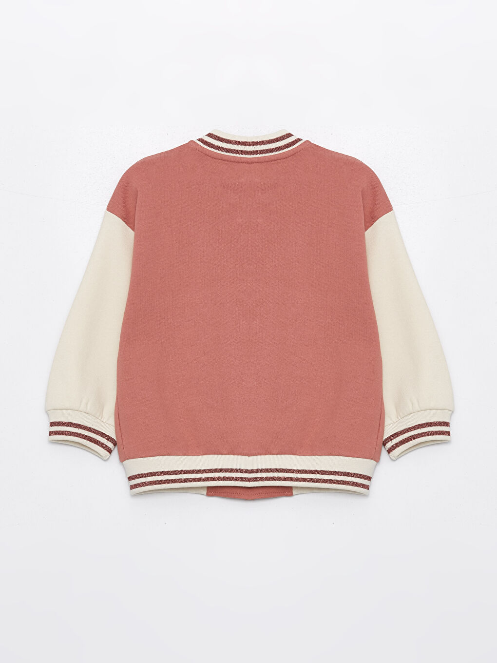 College Collar Long Sleeve Baby Girl Bomber Jacket -S4DL93Z1