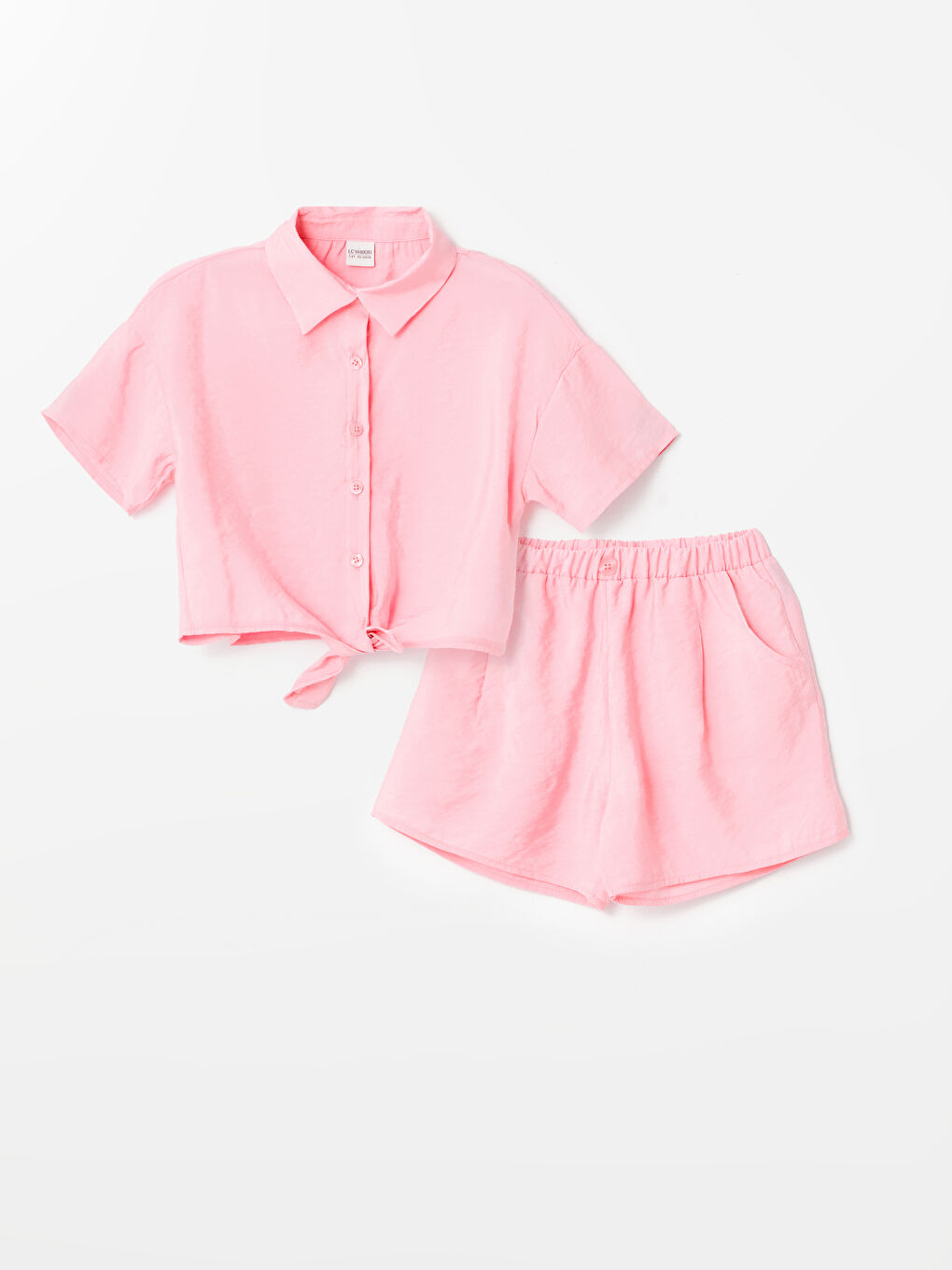 Short Sleeve Girls' Shirt and Shorts -S4DU17Z4-G4X - S4DU17Z4-G4X - LC  Waikiki