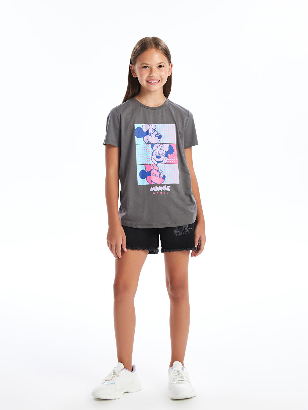 Tee shirt gris fille store