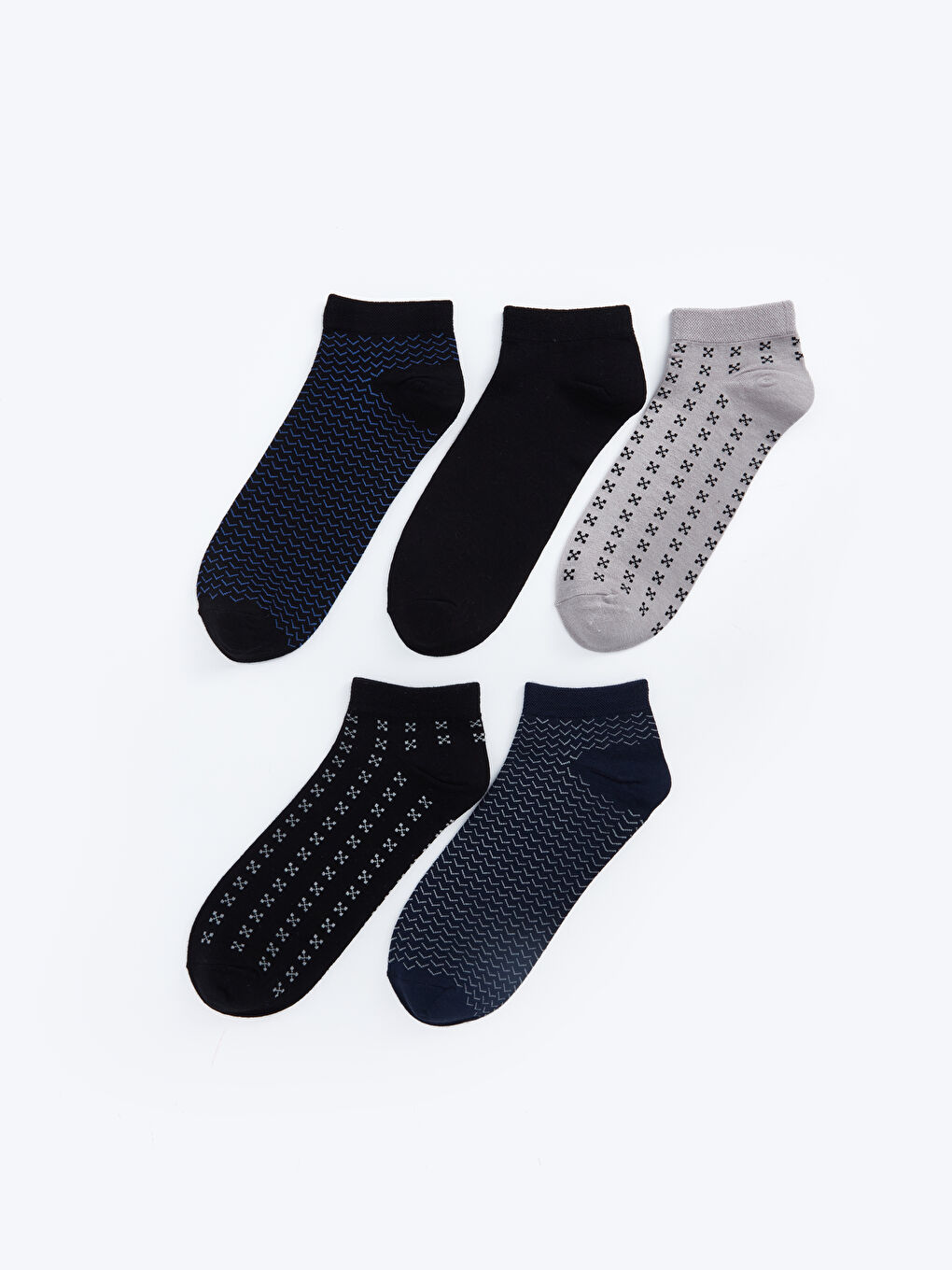 Patterned Men's Bamboo Booties Socks 5 Pack -S4EI79Z8-K00